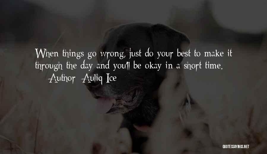 Auliq Ice Quotes: When Things Go Wrong, Just Do Your Best To Make It Through The Day And You'll Be Okay In A