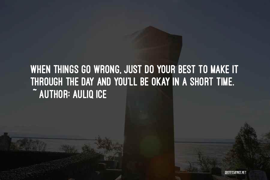 Auliq Ice Quotes: When Things Go Wrong, Just Do Your Best To Make It Through The Day And You'll Be Okay In A