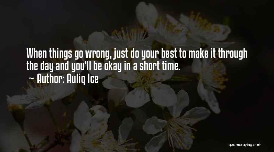 Auliq Ice Quotes: When Things Go Wrong, Just Do Your Best To Make It Through The Day And You'll Be Okay In A