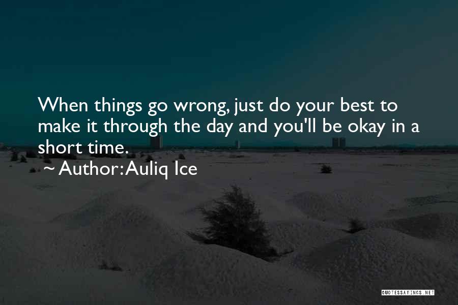 Auliq Ice Quotes: When Things Go Wrong, Just Do Your Best To Make It Through The Day And You'll Be Okay In A