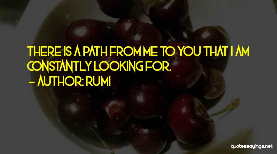 Rumi Quotes: There Is A Path From Me To You That I Am Constantly Looking For.