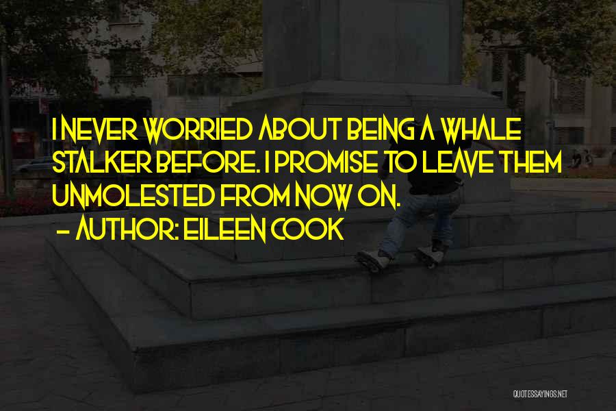 Eileen Cook Quotes: I Never Worried About Being A Whale Stalker Before. I Promise To Leave Them Unmolested From Now On.