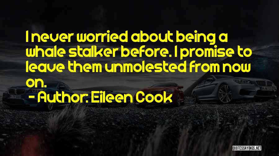 Eileen Cook Quotes: I Never Worried About Being A Whale Stalker Before. I Promise To Leave Them Unmolested From Now On.