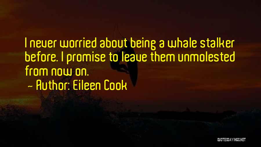 Eileen Cook Quotes: I Never Worried About Being A Whale Stalker Before. I Promise To Leave Them Unmolested From Now On.