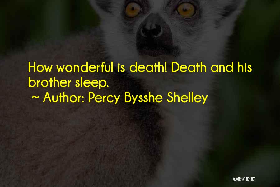 Percy Bysshe Shelley Quotes: How Wonderful Is Death! Death And His Brother Sleep.