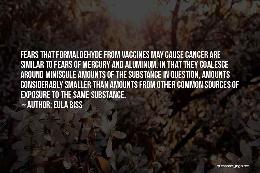 Eula Biss Quotes: Fears That Formaldehyde From Vaccines May Cause Cancer Are Similar To Fears Of Mercury And Aluminum, In That They Coalesce