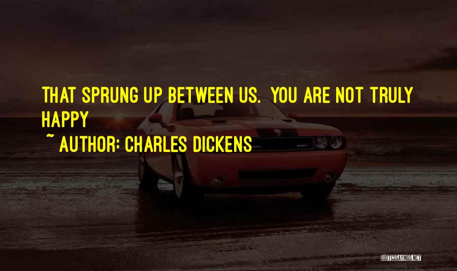 Charles Dickens Quotes: That Sprung Up Between Us. You Are Not Truly Happy