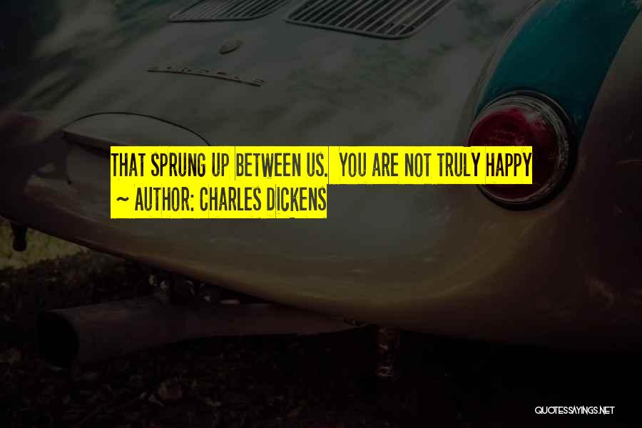 Charles Dickens Quotes: That Sprung Up Between Us. You Are Not Truly Happy