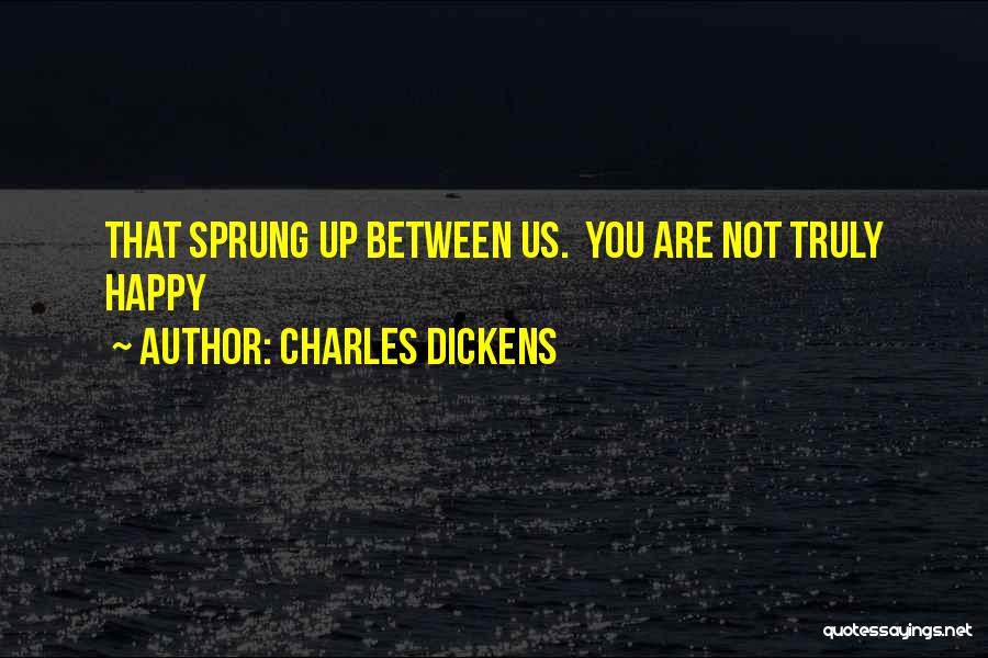 Charles Dickens Quotes: That Sprung Up Between Us. You Are Not Truly Happy