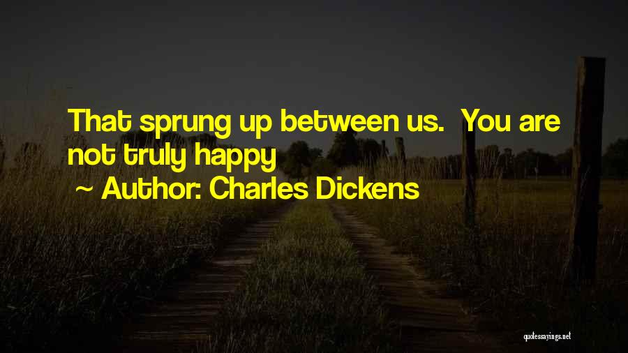 Charles Dickens Quotes: That Sprung Up Between Us. You Are Not Truly Happy