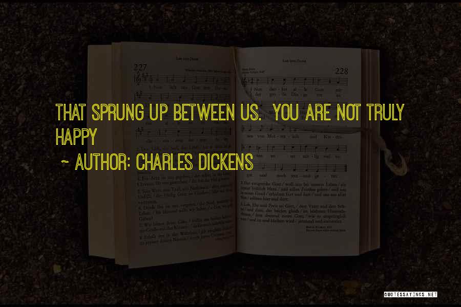 Charles Dickens Quotes: That Sprung Up Between Us. You Are Not Truly Happy