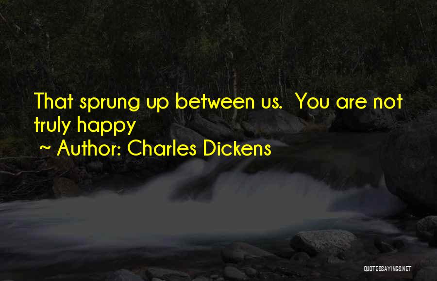 Charles Dickens Quotes: That Sprung Up Between Us. You Are Not Truly Happy