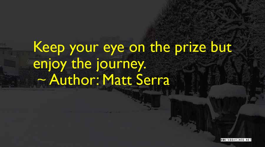 Matt Serra Quotes: Keep Your Eye On The Prize But Enjoy The Journey.