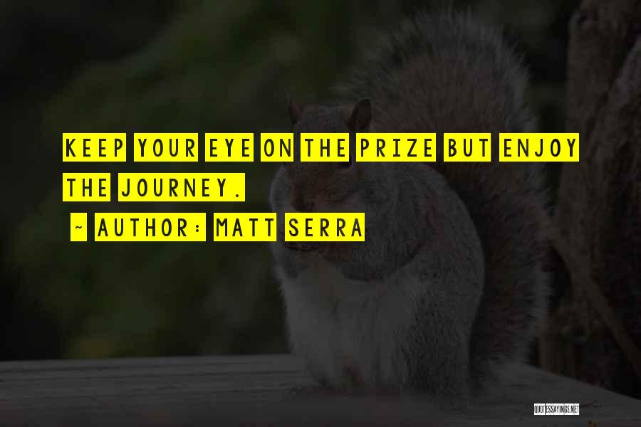Matt Serra Quotes: Keep Your Eye On The Prize But Enjoy The Journey.