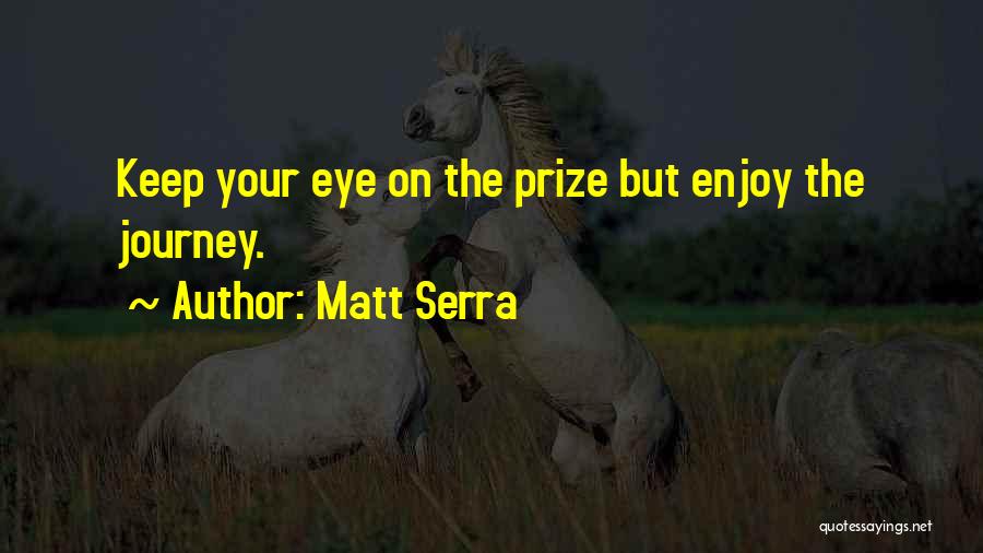 Matt Serra Quotes: Keep Your Eye On The Prize But Enjoy The Journey.