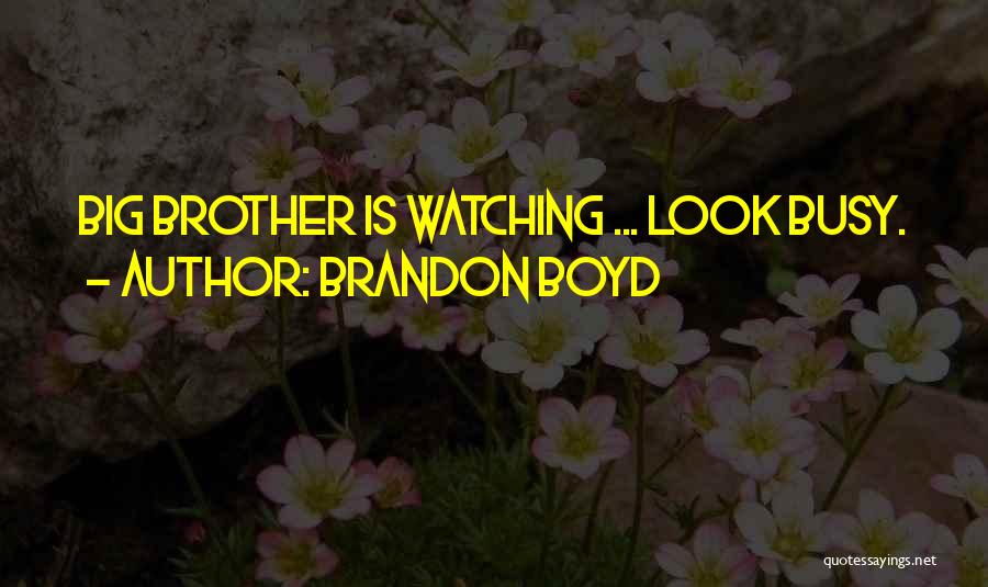Brandon Boyd Quotes: Big Brother Is Watching ... Look Busy.