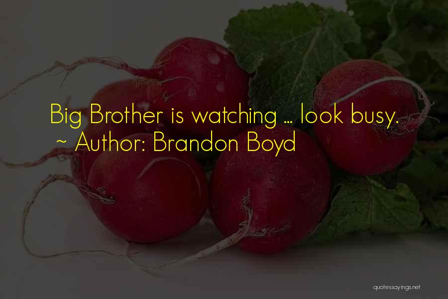 Brandon Boyd Quotes: Big Brother Is Watching ... Look Busy.
