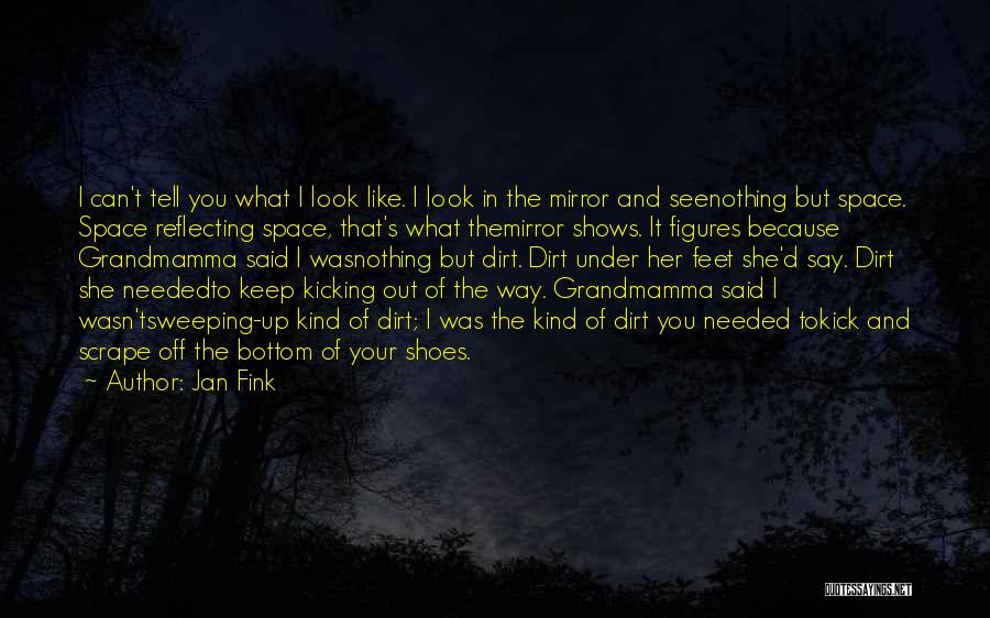 Jan Fink Quotes: I Can't Tell You What I Look Like. I Look In The Mirror And Seenothing But Space. Space Reflecting Space,