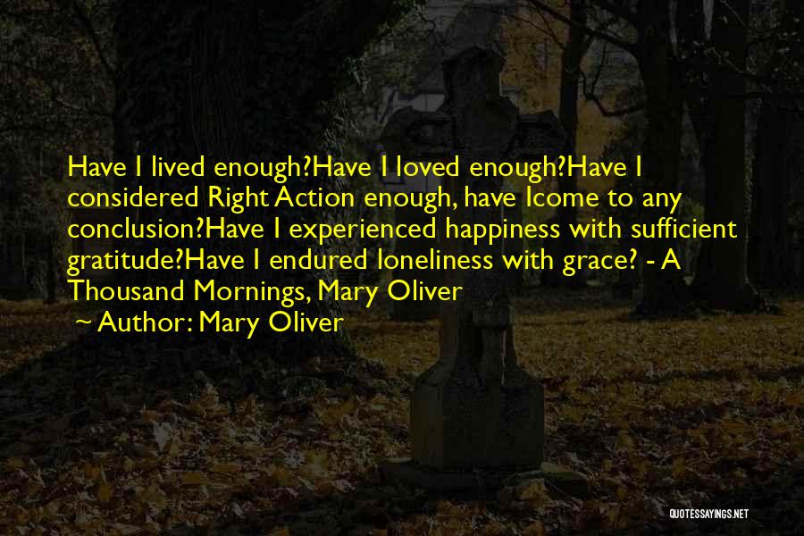 Mary Oliver Quotes: Have I Lived Enough?have I Loved Enough?have I Considered Right Action Enough, Have Icome To Any Conclusion?have I Experienced Happiness