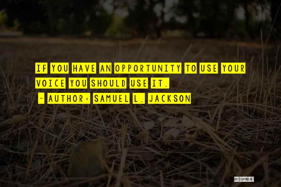 Samuel L. Jackson Quotes: If You Have An Opportunity To Use Your Voice You Should Use It.