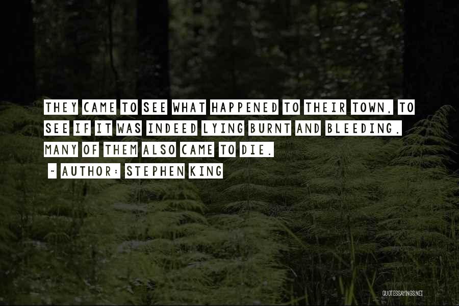 Stephen King Quotes: They Came To See What Happened To Their Town, To See If It Was Indeed Lying Burnt And Bleeding. Many