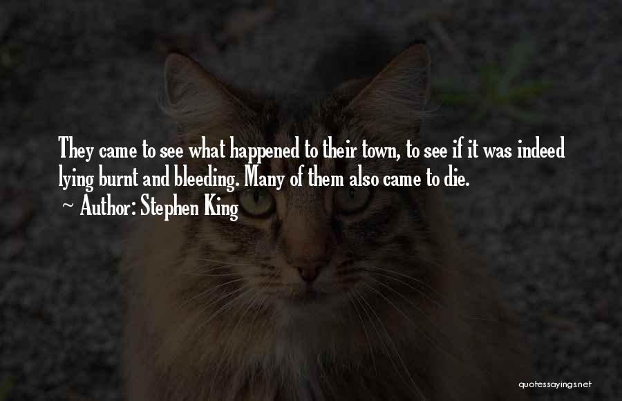 Stephen King Quotes: They Came To See What Happened To Their Town, To See If It Was Indeed Lying Burnt And Bleeding. Many