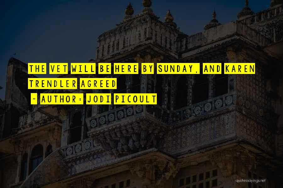 Jodi Picoult Quotes: The Vet Will Be Here By Sunday, And Karen Trendler Agreed