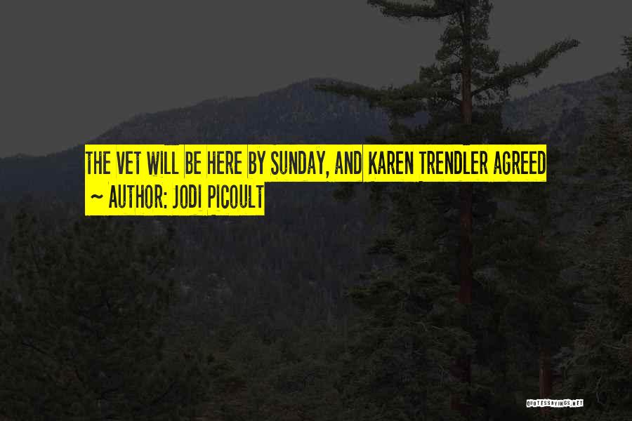 Jodi Picoult Quotes: The Vet Will Be Here By Sunday, And Karen Trendler Agreed