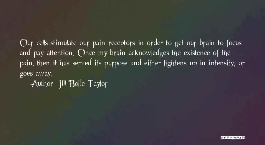 Jill Bolte Taylor Quotes: Our Cells Stimulate Our Pain Receptors In Order To Get Our Brain To Focus And Pay Attention. Once My Brain