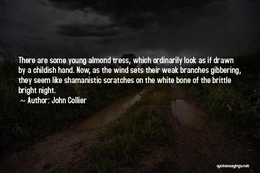 John Collier Quotes: There Are Some Young Almond Tress, Which Ordinarily Look As If Drawn By A Childish Hand. Now, As The Wind