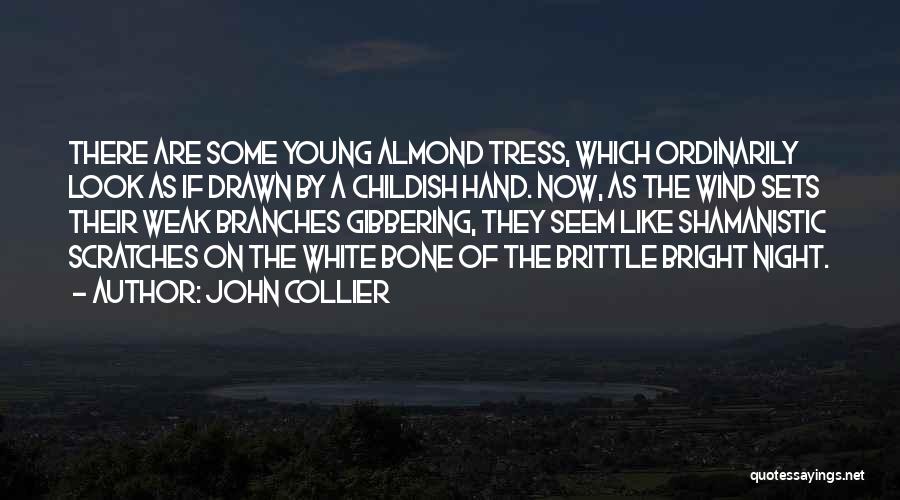 John Collier Quotes: There Are Some Young Almond Tress, Which Ordinarily Look As If Drawn By A Childish Hand. Now, As The Wind