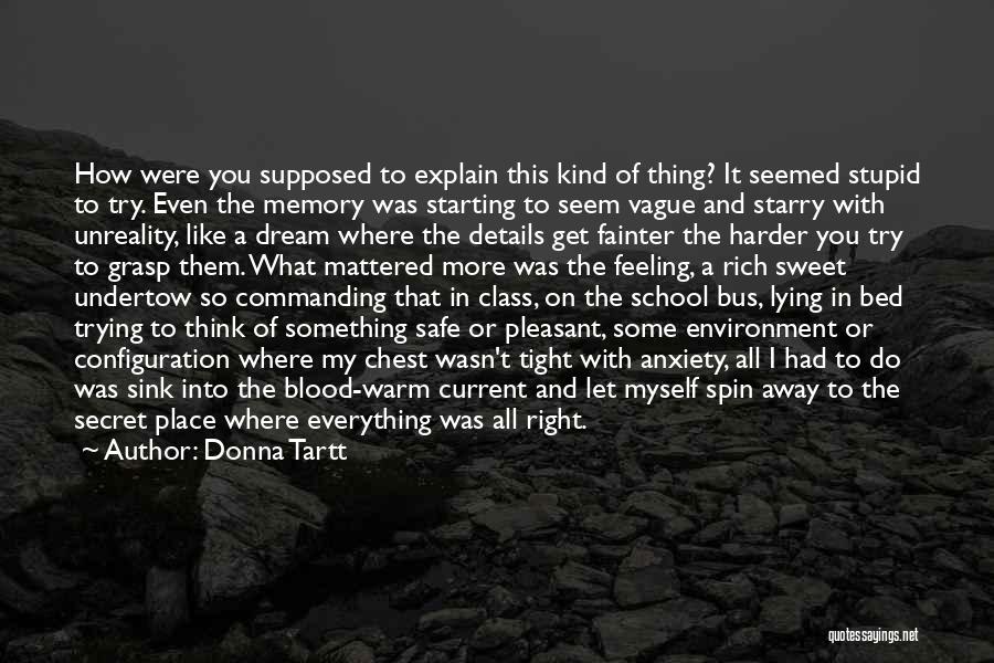 Donna Tartt Quotes: How Were You Supposed To Explain This Kind Of Thing? It Seemed Stupid To Try. Even The Memory Was Starting