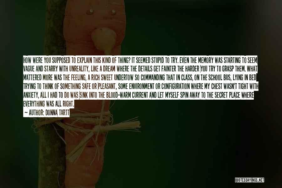 Donna Tartt Quotes: How Were You Supposed To Explain This Kind Of Thing? It Seemed Stupid To Try. Even The Memory Was Starting