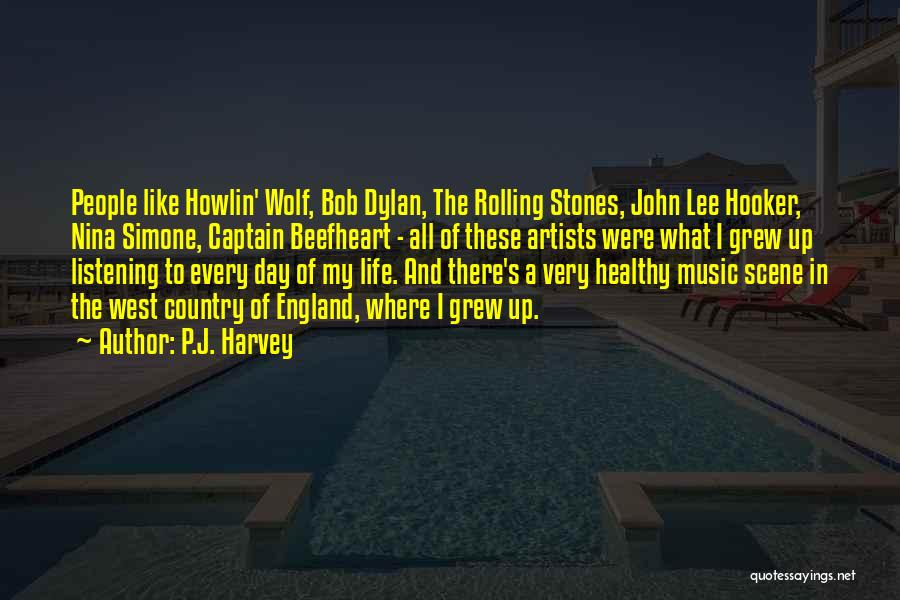 P.J. Harvey Quotes: People Like Howlin' Wolf, Bob Dylan, The Rolling Stones, John Lee Hooker, Nina Simone, Captain Beefheart - All Of These