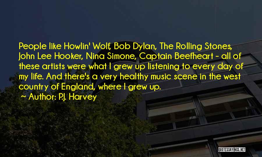 P.J. Harvey Quotes: People Like Howlin' Wolf, Bob Dylan, The Rolling Stones, John Lee Hooker, Nina Simone, Captain Beefheart - All Of These