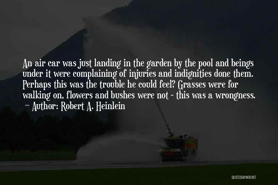 Robert A. Heinlein Quotes: An Air Car Was Just Landing In The Garden By The Pool And Beings Under It Were Complaining Of Injuries