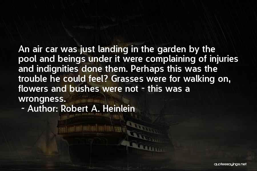Robert A. Heinlein Quotes: An Air Car Was Just Landing In The Garden By The Pool And Beings Under It Were Complaining Of Injuries