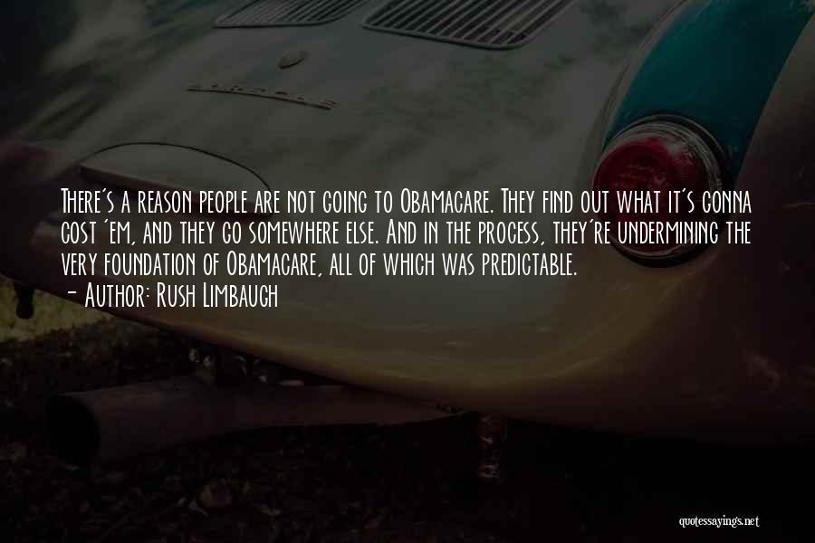 Rush Limbaugh Quotes: There's A Reason People Are Not Going To Obamacare. They Find Out What It's Gonna Cost 'em, And They Go