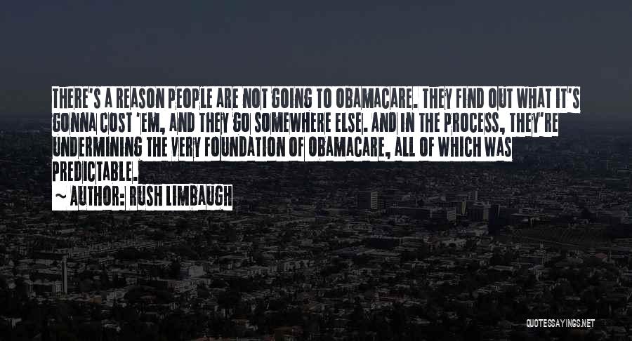 Rush Limbaugh Quotes: There's A Reason People Are Not Going To Obamacare. They Find Out What It's Gonna Cost 'em, And They Go