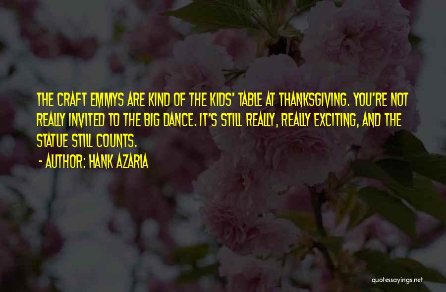Hank Azaria Quotes: The Craft Emmys Are Kind Of The Kids' Table At Thanksgiving. You're Not Really Invited To The Big Dance. It's
