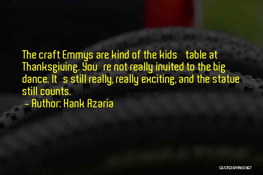 Hank Azaria Quotes: The Craft Emmys Are Kind Of The Kids' Table At Thanksgiving. You're Not Really Invited To The Big Dance. It's