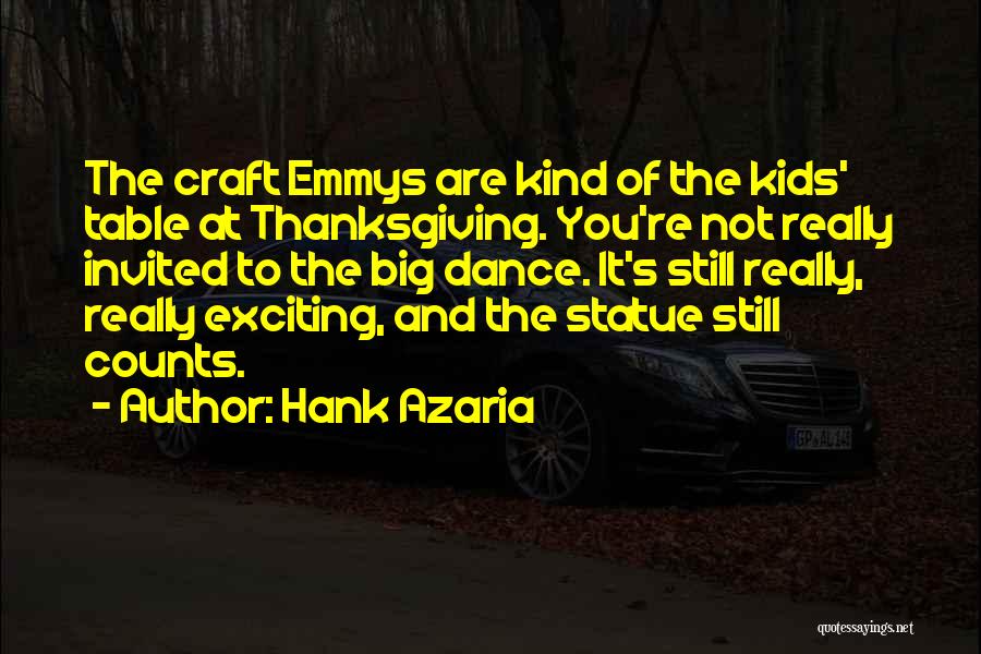 Hank Azaria Quotes: The Craft Emmys Are Kind Of The Kids' Table At Thanksgiving. You're Not Really Invited To The Big Dance. It's