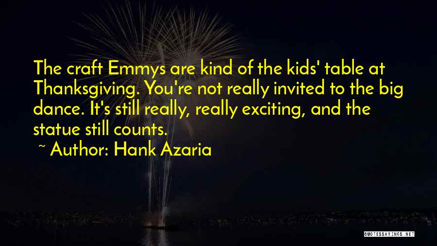 Hank Azaria Quotes: The Craft Emmys Are Kind Of The Kids' Table At Thanksgiving. You're Not Really Invited To The Big Dance. It's