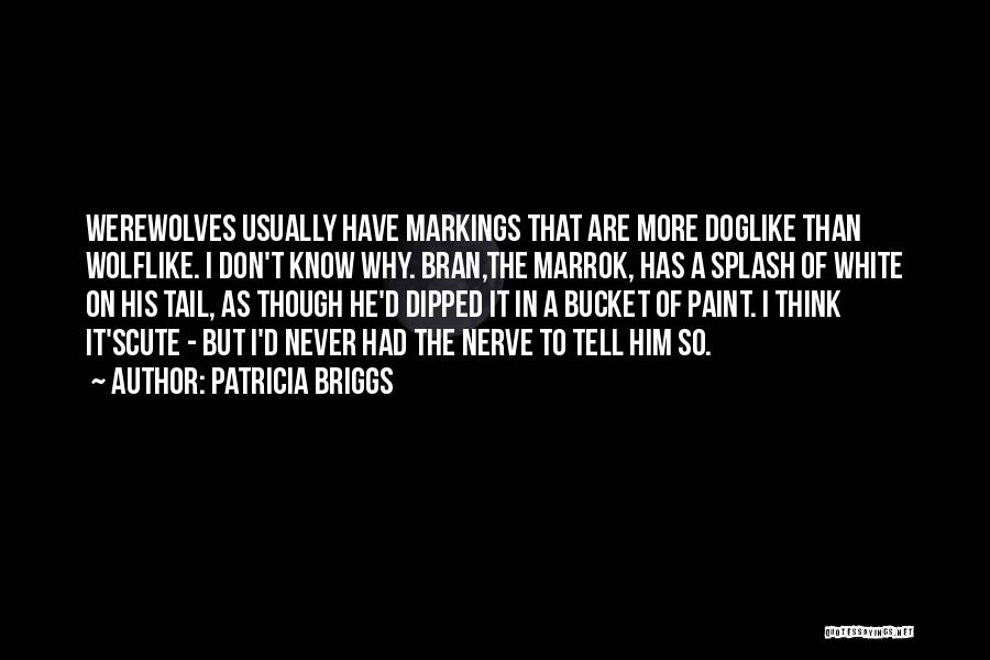 Patricia Briggs Quotes: Werewolves Usually Have Markings That Are More Doglike Than Wolflike. I Don't Know Why. Bran,the Marrok, Has A Splash Of