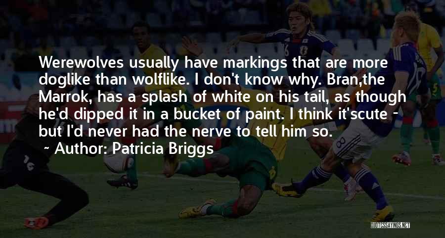 Patricia Briggs Quotes: Werewolves Usually Have Markings That Are More Doglike Than Wolflike. I Don't Know Why. Bran,the Marrok, Has A Splash Of