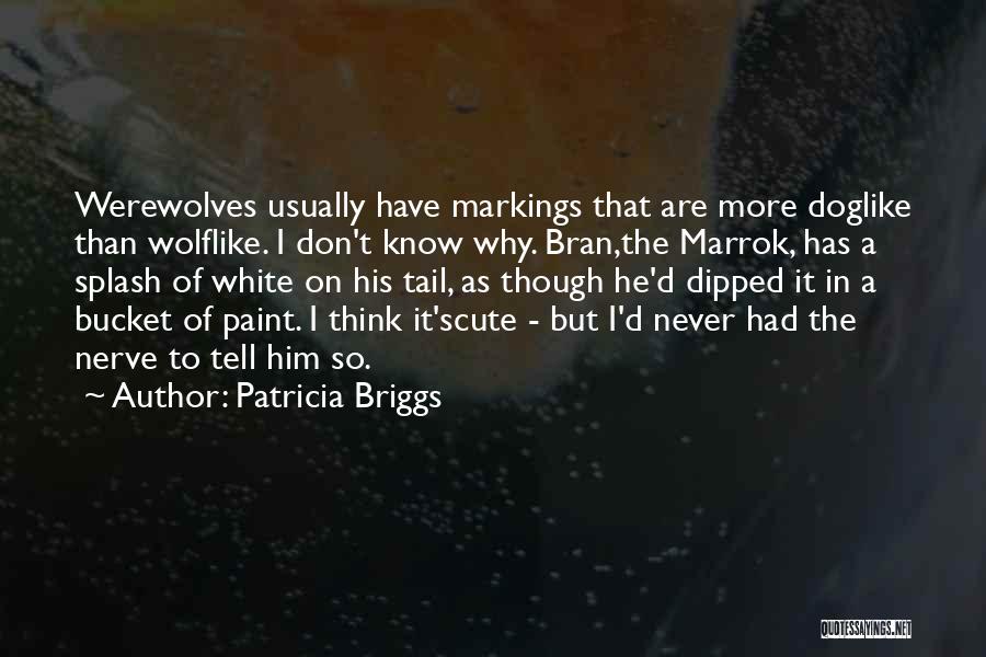 Patricia Briggs Quotes: Werewolves Usually Have Markings That Are More Doglike Than Wolflike. I Don't Know Why. Bran,the Marrok, Has A Splash Of