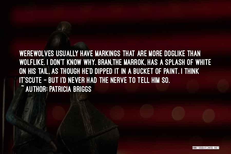 Patricia Briggs Quotes: Werewolves Usually Have Markings That Are More Doglike Than Wolflike. I Don't Know Why. Bran,the Marrok, Has A Splash Of