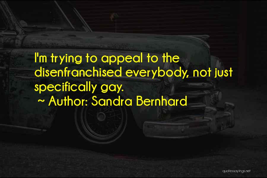 Sandra Bernhard Quotes: I'm Trying To Appeal To The Disenfranchised Everybody, Not Just Specifically Gay.