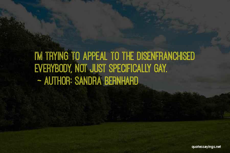 Sandra Bernhard Quotes: I'm Trying To Appeal To The Disenfranchised Everybody, Not Just Specifically Gay.