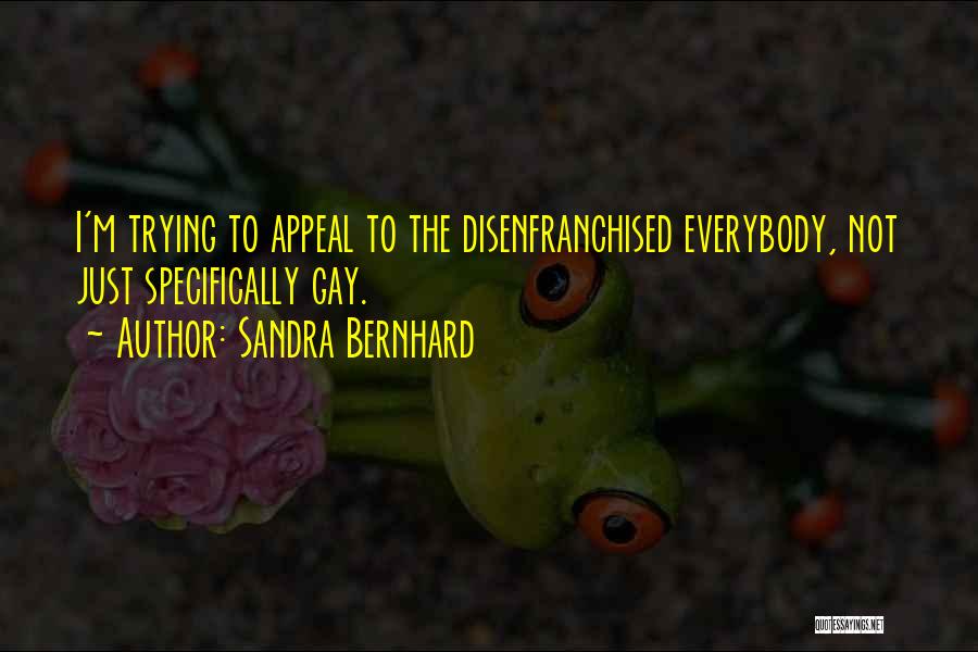 Sandra Bernhard Quotes: I'm Trying To Appeal To The Disenfranchised Everybody, Not Just Specifically Gay.